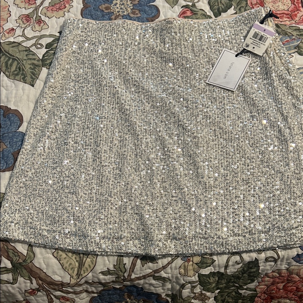 Calvin Klein Sparkling Silver Mini Skirt